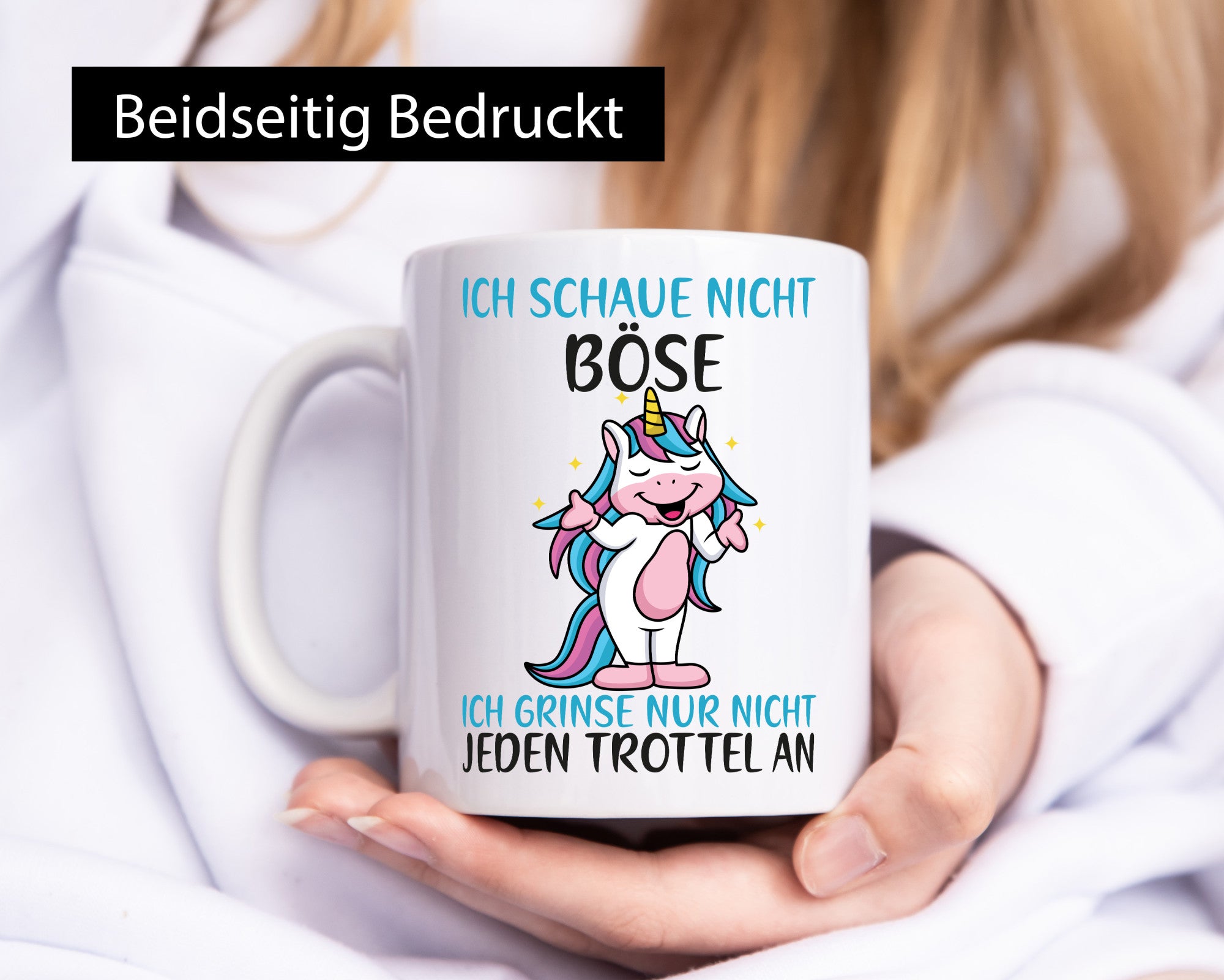 Ich schaue nicht Böse | Einhorn Trottel Grinsen lustiger Spruch Geschenk Humor