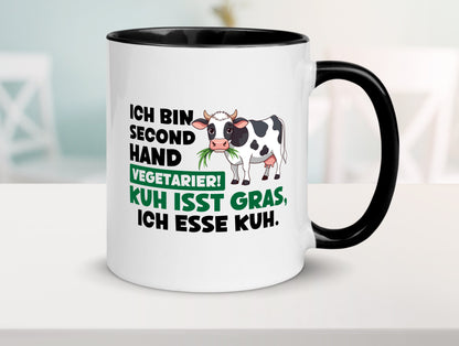 Ich bin secendhand vegetarierer | BBQ Kühe Liebhaber v2 Geschenk Humor Tasse