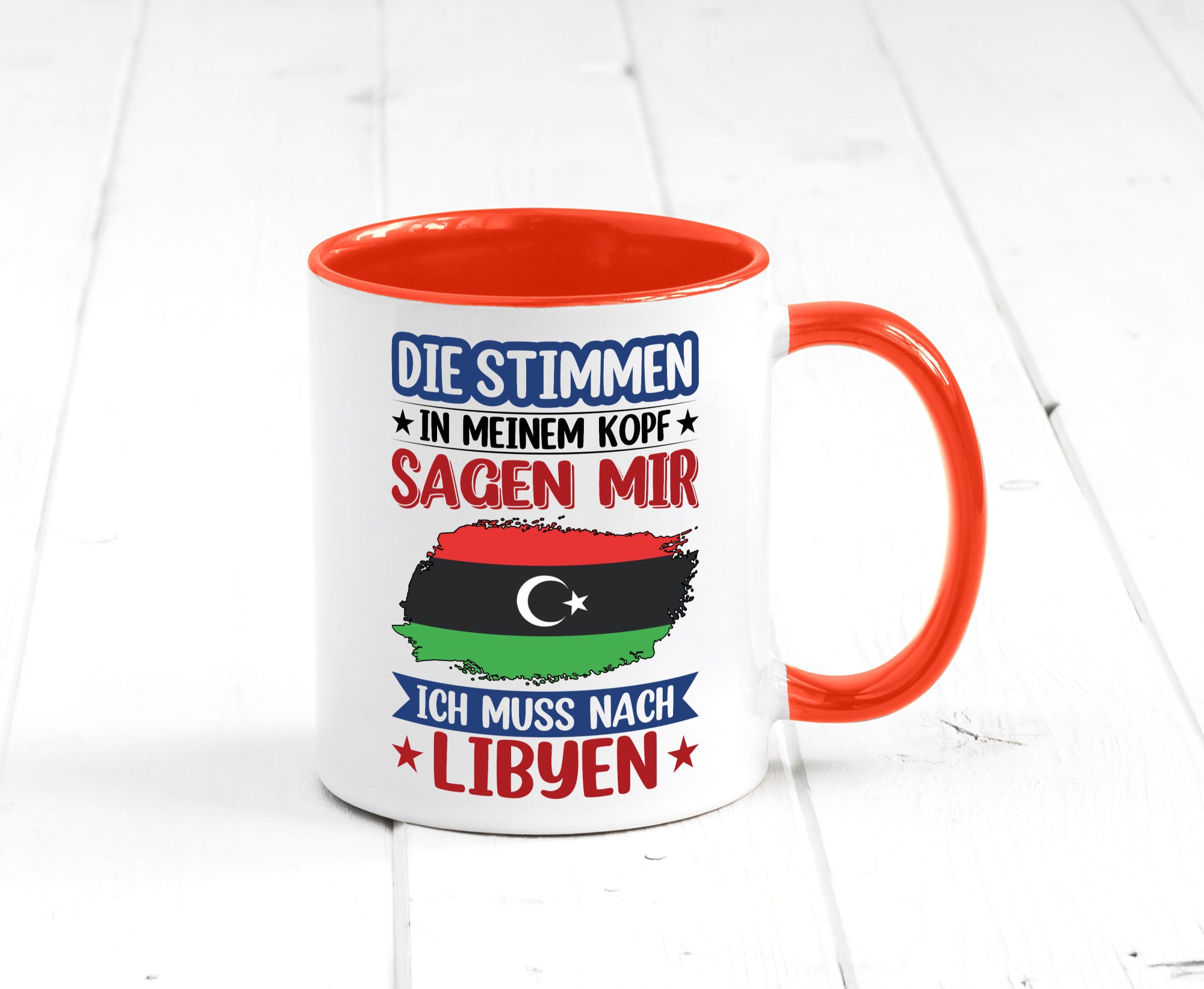 Libyen | Urlaub Stimmen in meinem Kopf Traumland Geschenkidee Humor Tasse