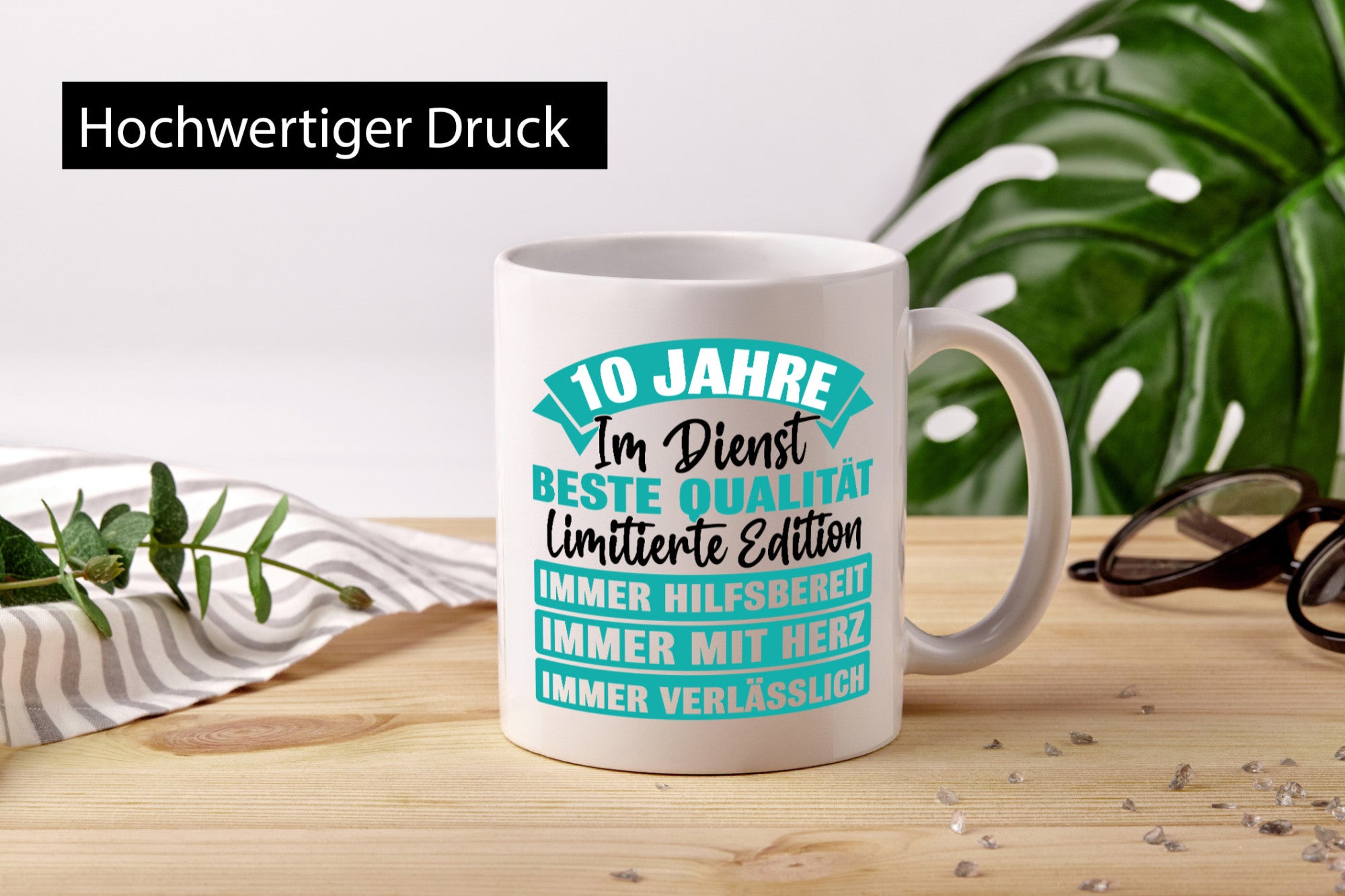 10 Jahre im Dienst | Jubiläum Arbeit lustig Kollegen Büro Geschenk Tasse