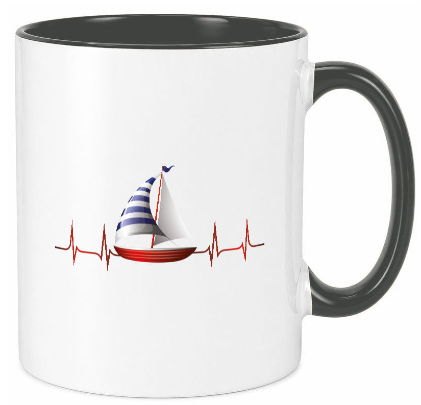 Segelboot Herzschlag | Segler segeln Boot Kapitän Geschenk Humor Geschenkidee