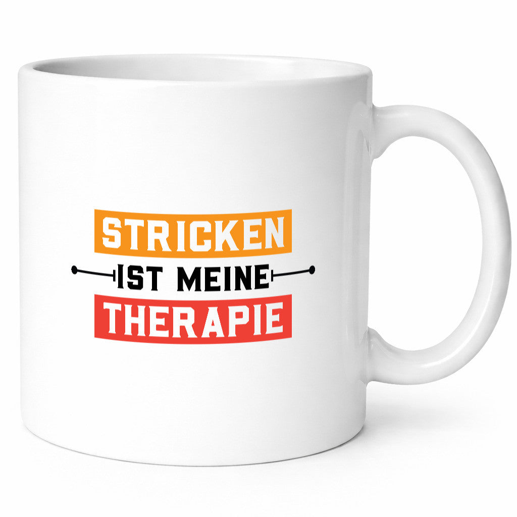 Stricken ist meine Therapie | Stricknadel Humor Geschenkidee Tasse