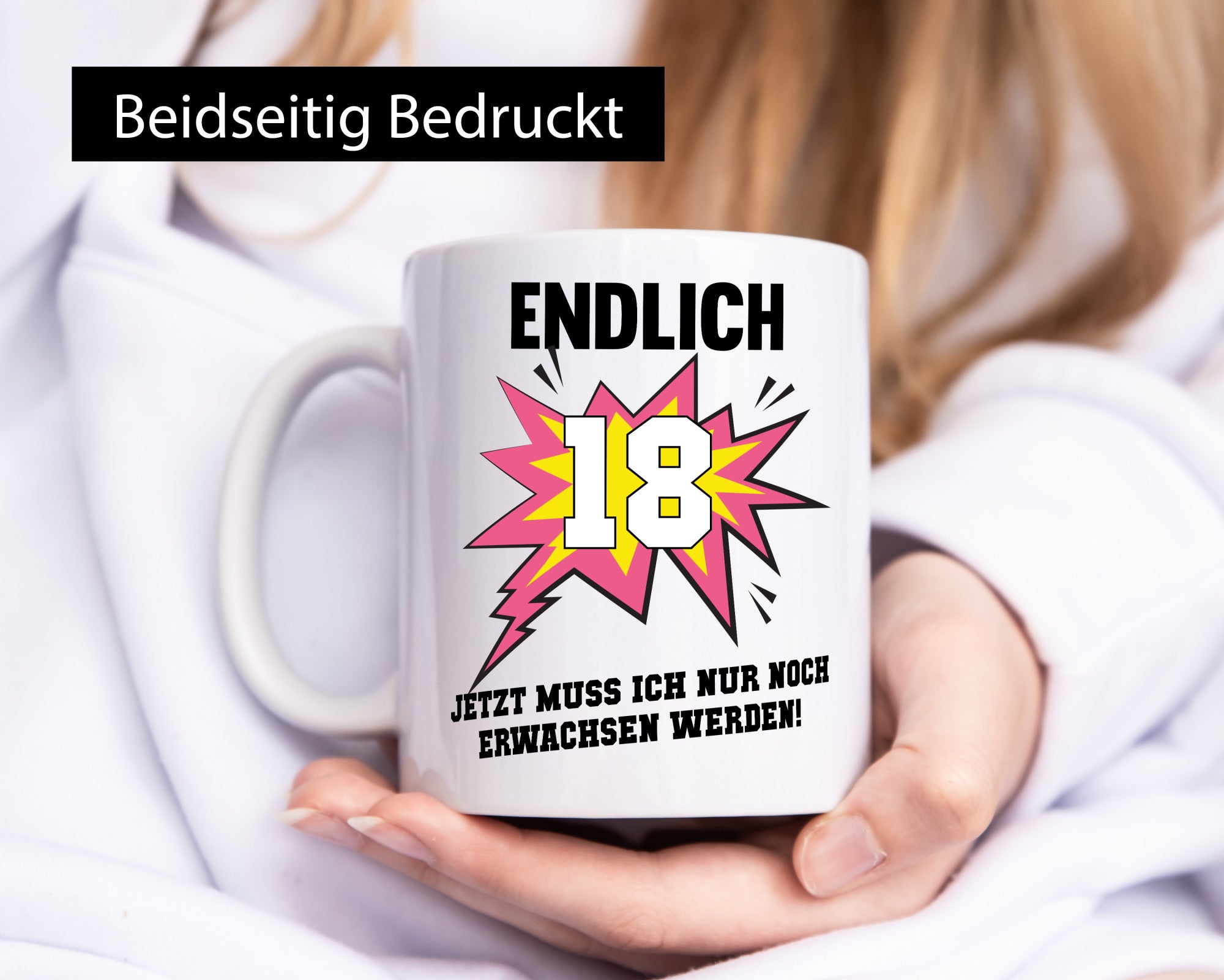 Endlich 18 | Erwachsen werden lustig Humor Geschenkidee Geschenk Tasse