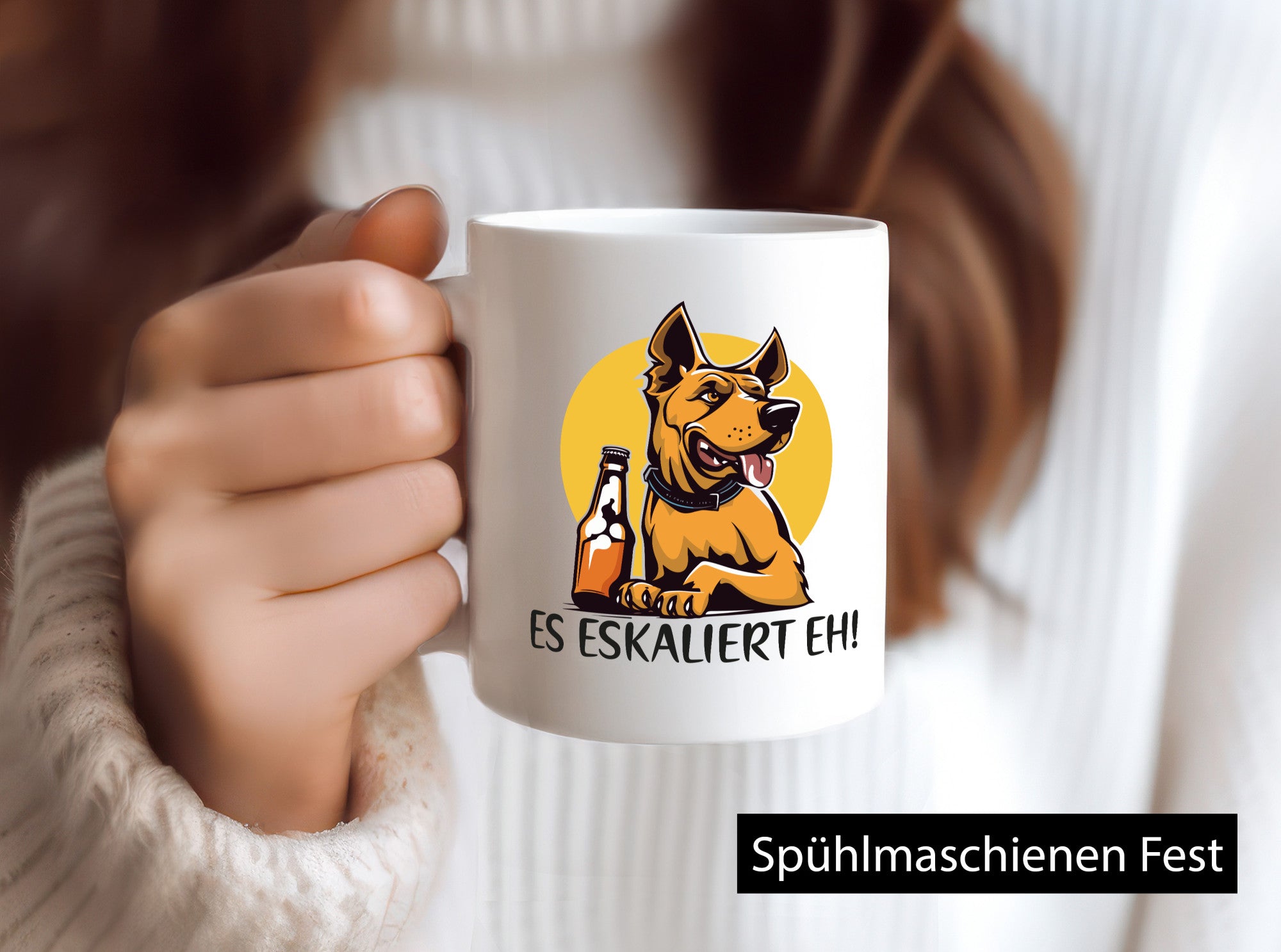 Es Eskaliert eh! | Hund Bier Hundeliebhaber Geschenkidee Tierliebhaber Humor