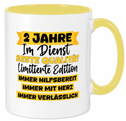 2 Jahre im Dienst | Jubiläum Arbeit v8 lustiger Spruch Geschenk Kollegen Büro