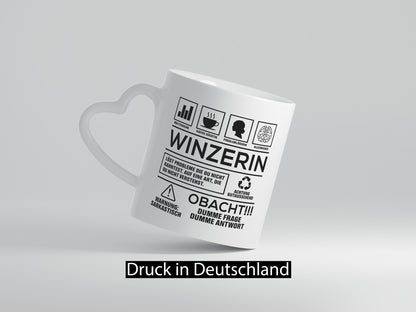 Achtung Probleme Winzerin | Weinbauer Wein Humor Geschenkidee Tasse