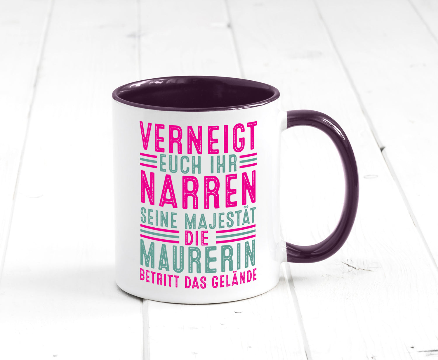 Verneigt euch: Maurerin Humor Geschenkidee Tasse