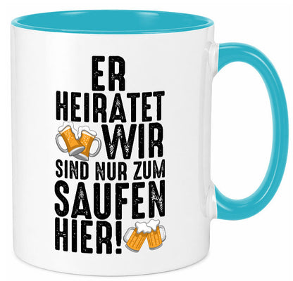 JGA | Er heiratet Junggesellenabschied Polterabend v2 lustiger Spruch Geschenk
