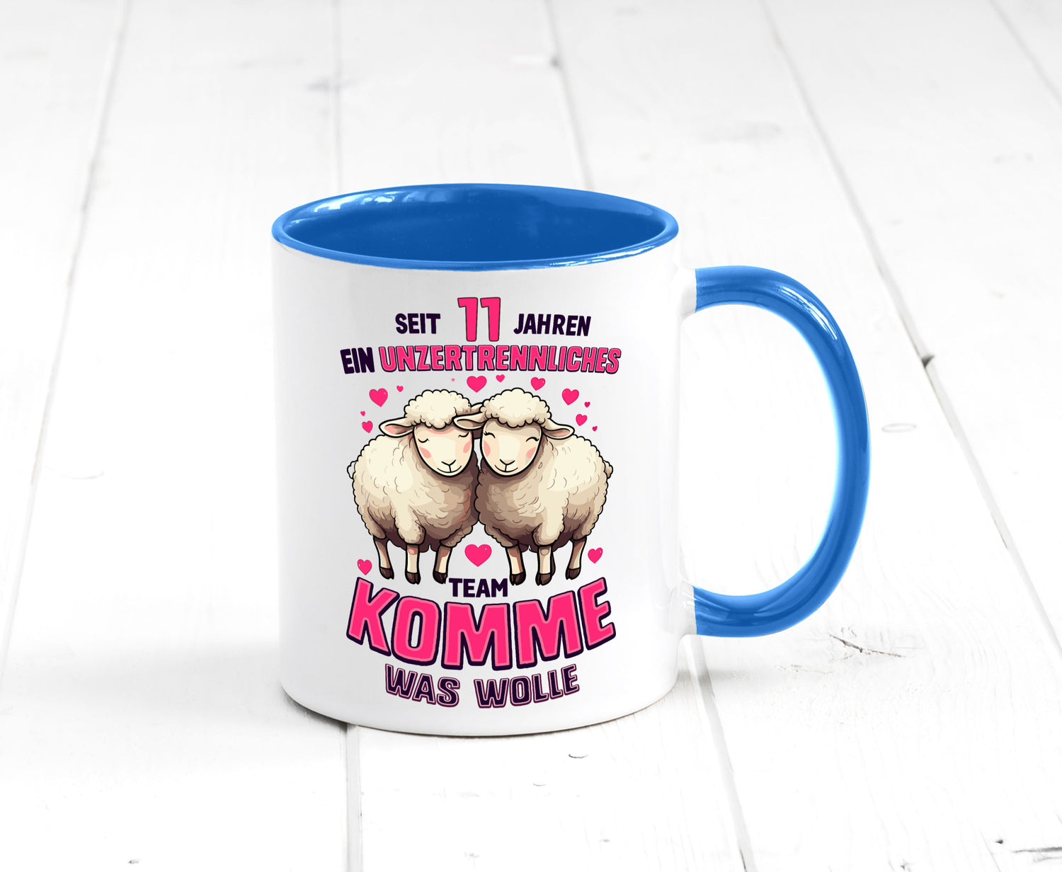 11 Jahre Verheiratet | ein Team Ehepaar v2 Humor Geschenkidee Tasse