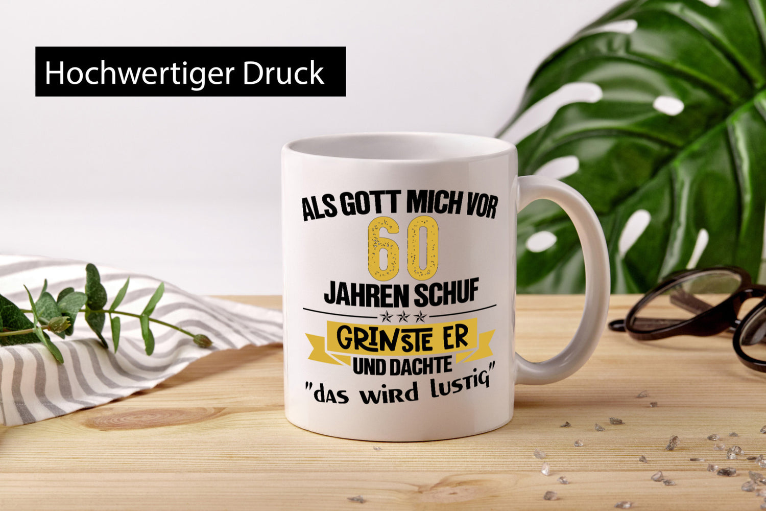Als Gott mich schuf | 60. Geburtstag Lustiges Geschenk lustiger Spruch