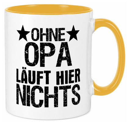 Ohne Opa läuft hier nichts | Sterne Geschenkidee Familie Humor Tasse