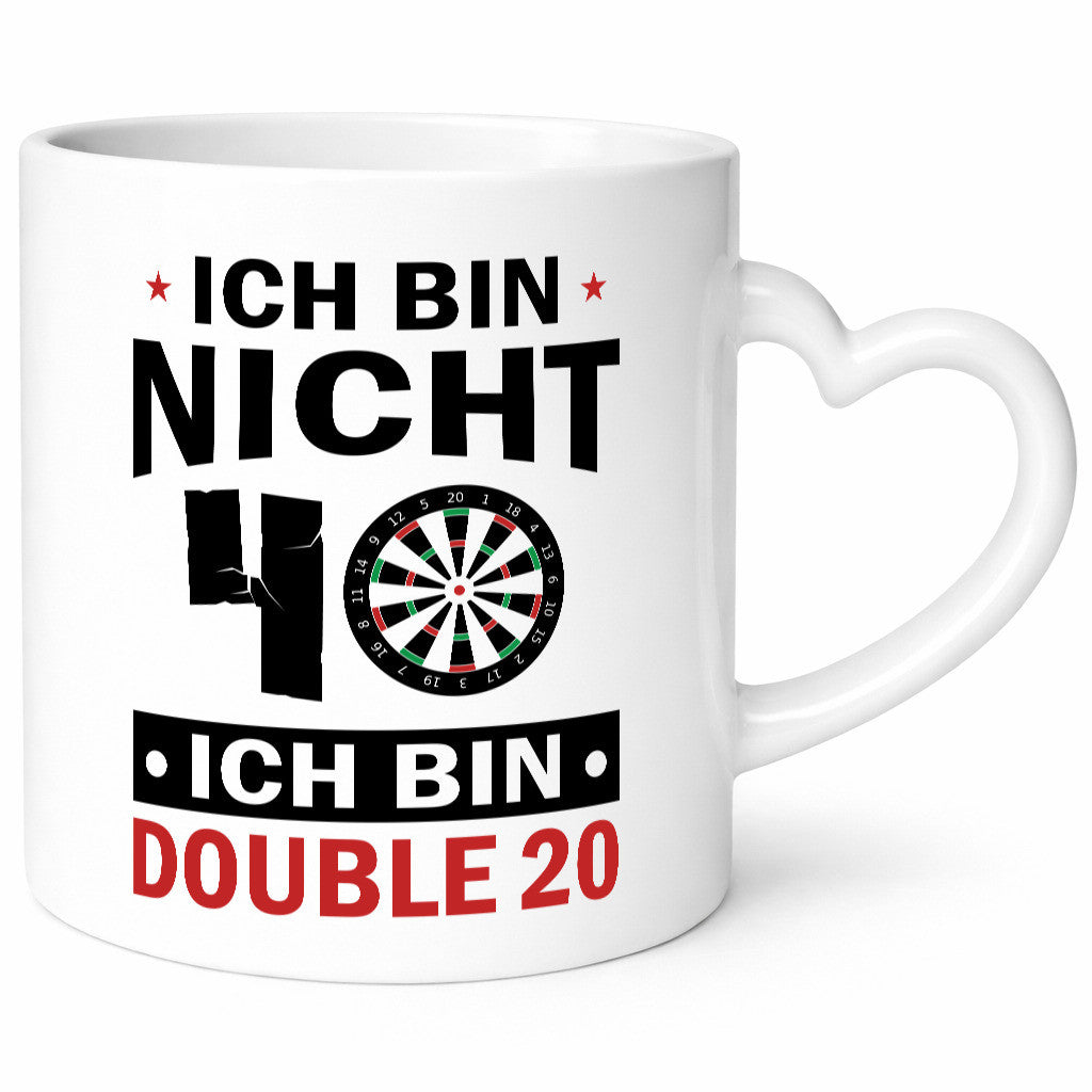 Ich bin nicht 40 Double 20 | Dart Spieler Geschenkidee Humor Tasse