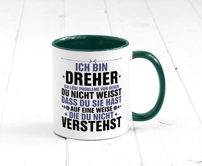 Löse Probleme: Dreher | Fräser lustiger Spruch Geschenk Humor Geschenkidee Tasse