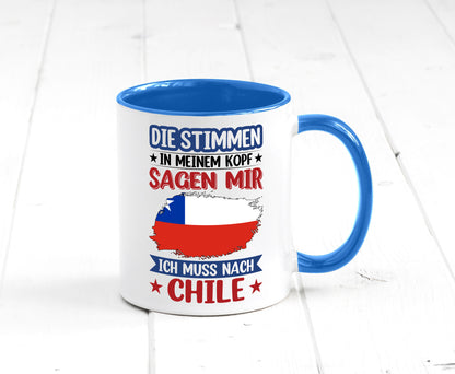 Chile | Urlaub Stimmen in meinem Kopf Traumland Geschenkidee Humor Tasse
