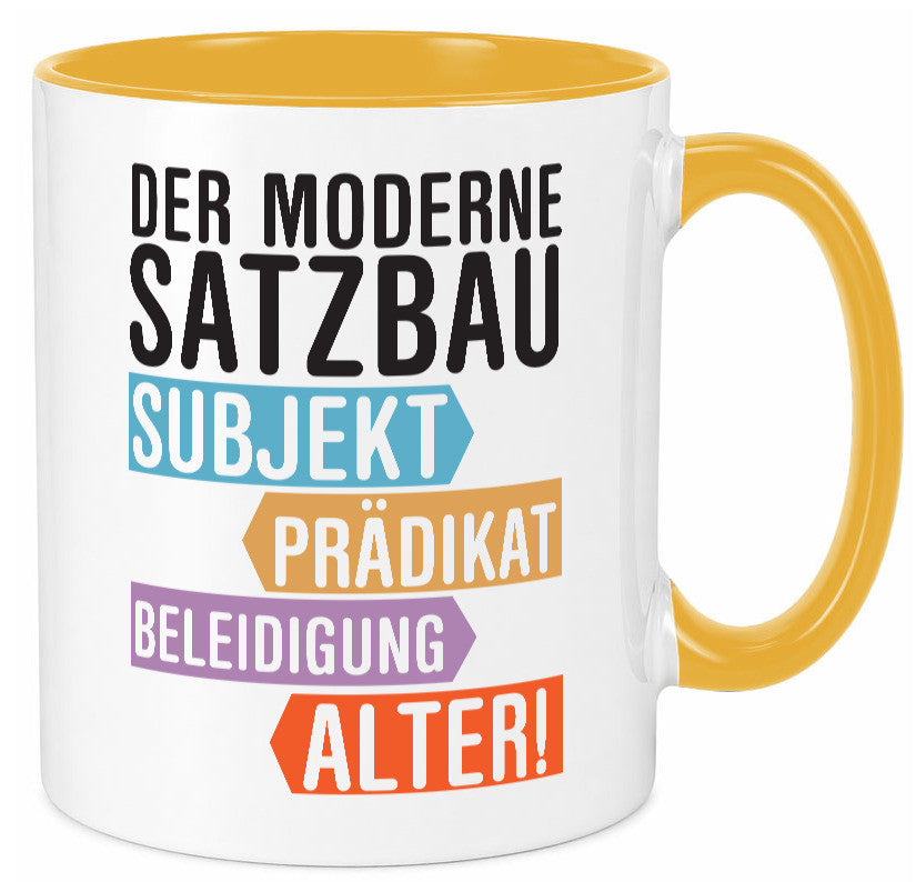 Moderner Satzbau | Lehrer Lehrerin Kollege lustig Arbeit Kollegen Büro Geschenk