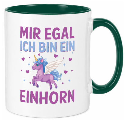 Mir egal, ich bin ein Einhorn| Herzen Geschenkidee Humor Tasse