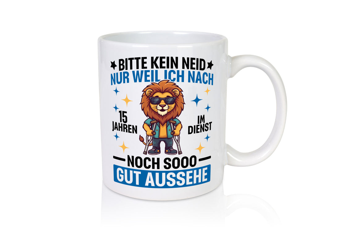 15 Jahre im Dienst | Arbeitsjubiläum Arbeit lustig Kollegen Büro Geschenk Tasse