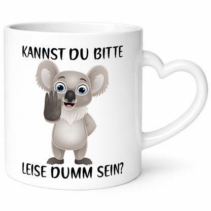 Bitte leise dumm sein | frecher Koala Flüstern Comic Humor Geschenkidee Tasse