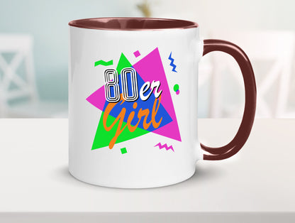 80er Girl - Jahre bunt + verrückt retro Humor Geschenkidee Tasse