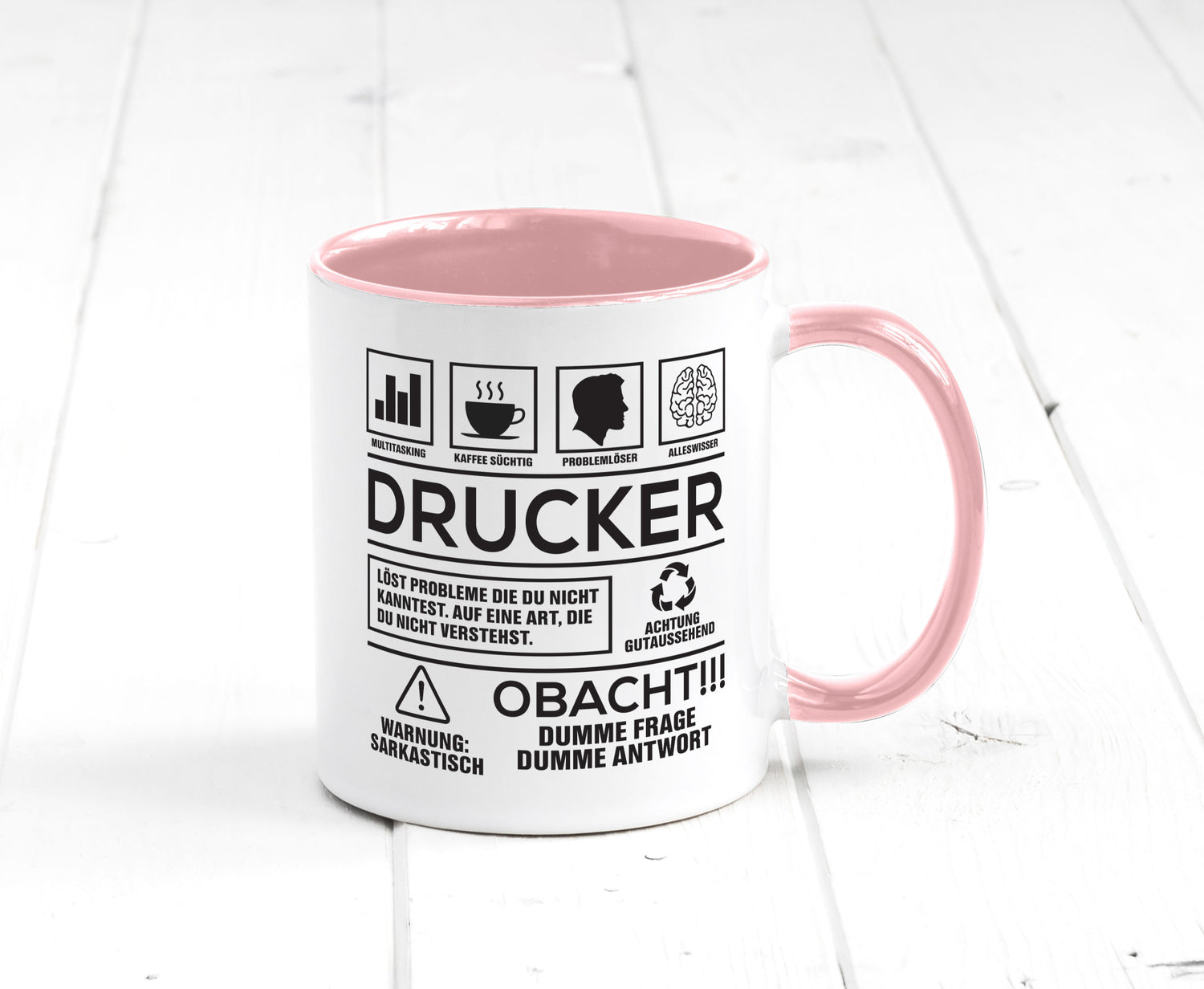 Achtung Probleme Drucker | Druckerei Print Medien Humor Geschenkidee Tasse
