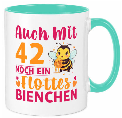 42. Geburtstag | Flottes Bienchen 42 Jahre Humor Geschenkidee Tasse