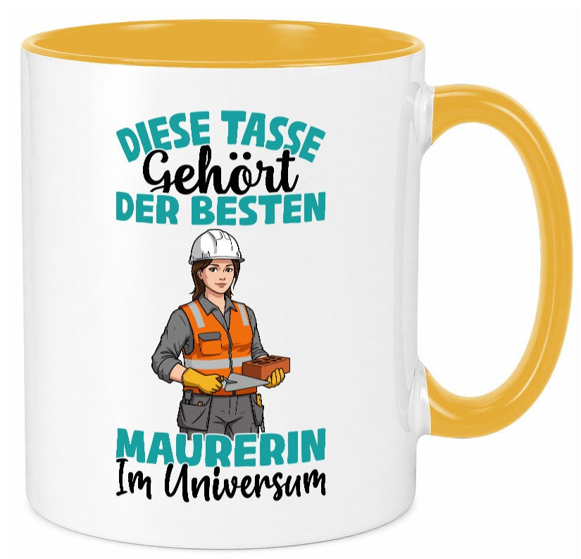 Im Universum: Maurerin | Bau Handwerkerin Geschenkidee Humor Tasse