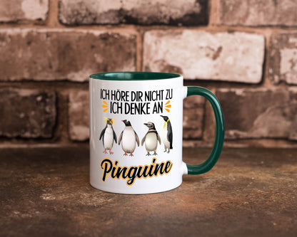 Ich denke an Pinguine Geschenkidee Humor Tasse