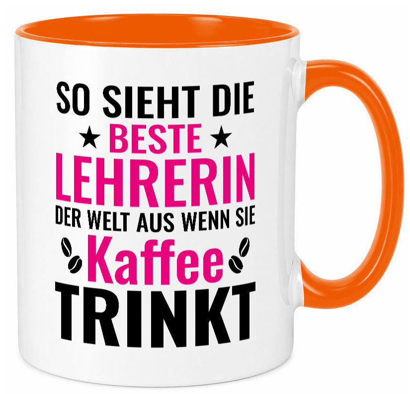 Kaffee trinkt: Lehrerin | Schule Beruf Schüler Geschenk Arbeit Kollegen Büro Tasse