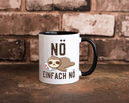 Einfach Nö | Faultier Faulpelz Null Bock Comic Geschenk Tierliebhaber Humor Tasse