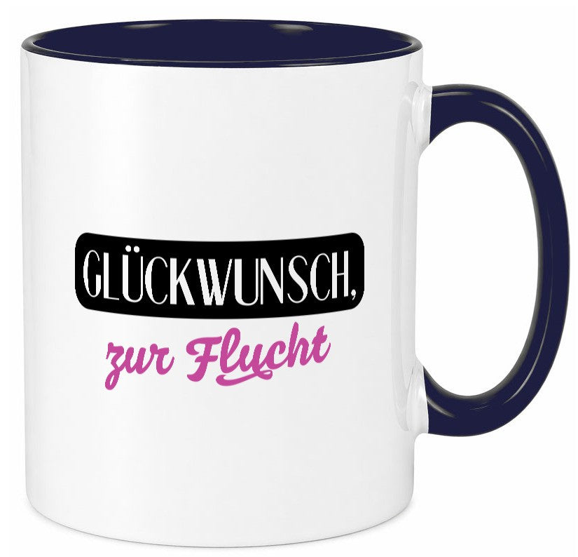 Glückwunsch zur Flucht | Kollegen Jobwechsel Abschied v2 Geschenk Arbeit Büro Tasse