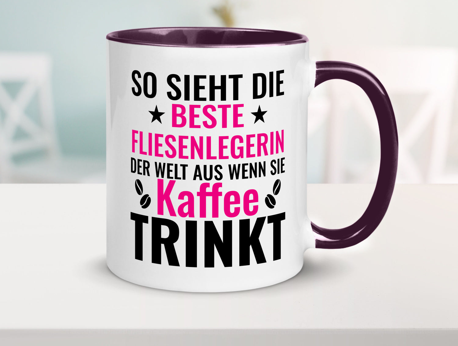 Kaffee trinkt: Fliesenlegerin | Fliesenlegen Bau Humor Geschenkidee Tasse