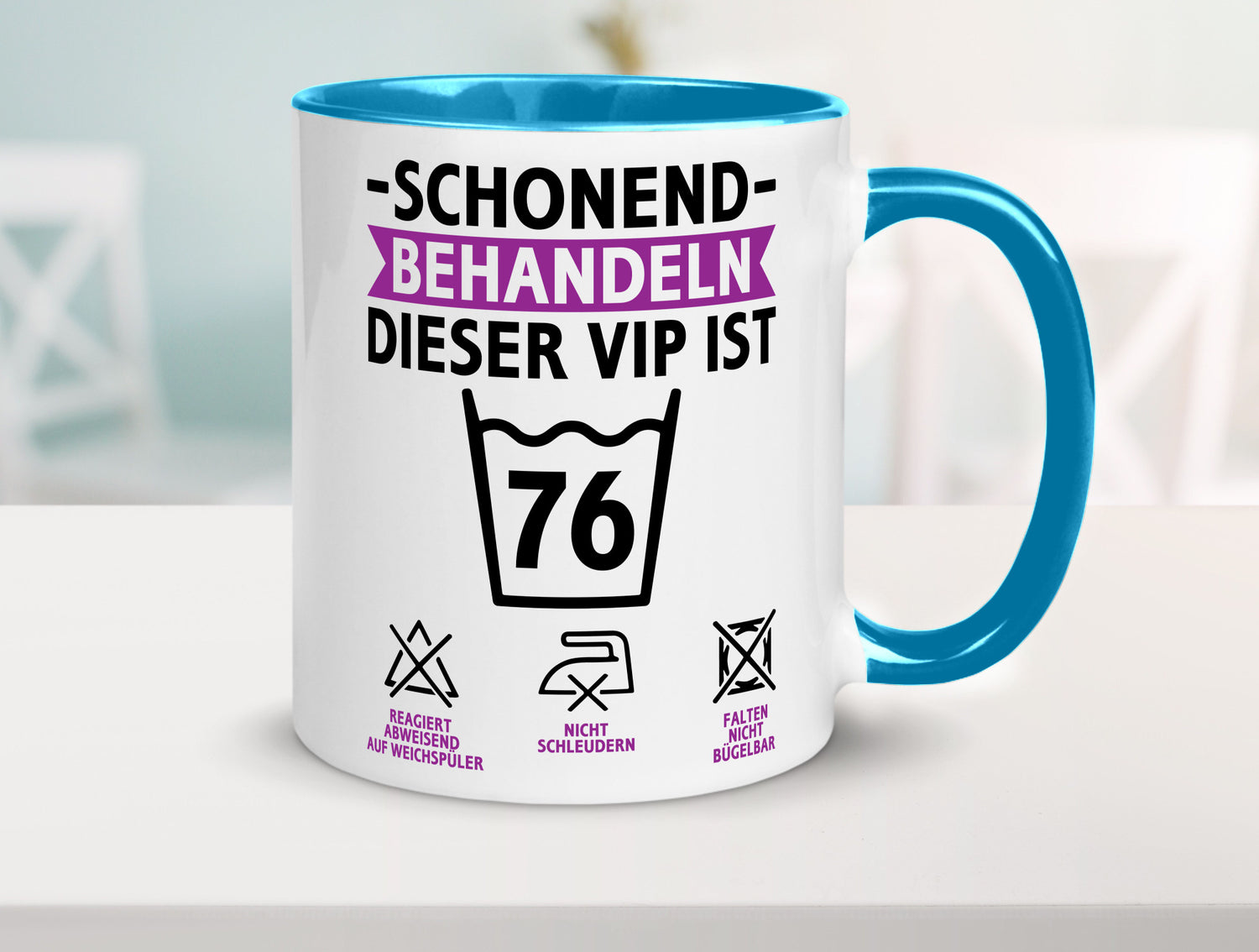 76 Geburtstag | schonend behandeln Jahre v2 Humor Geschenkidee Tasse