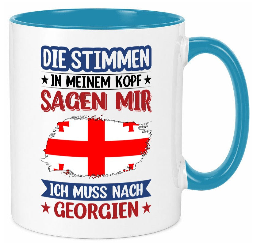 Georgien | Urlaub Stimmen in meinem Kopf Traumland Geschenkidee Humor Tasse