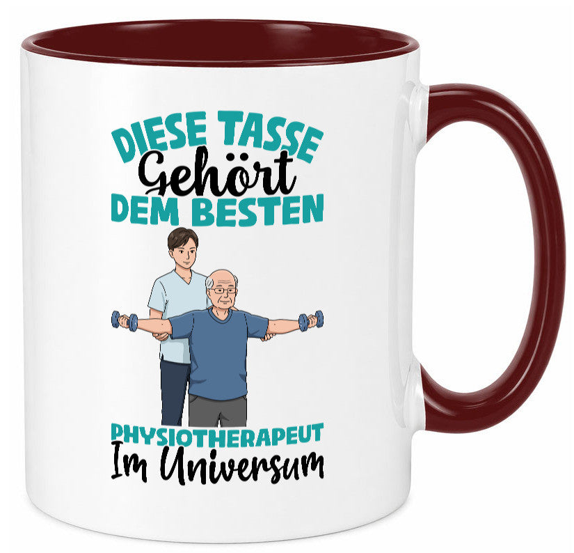 Im Universum: Physiotherapeut Geschenkidee Humor Tasse