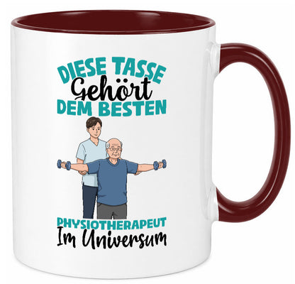 Im Universum: Physiotherapeut Geschenkidee Humor Tasse