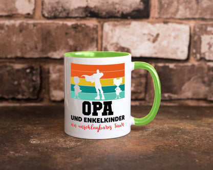 Opa und Enkelkinder ein unschlagbares Team Geschenkidee Familie Humor Tasse