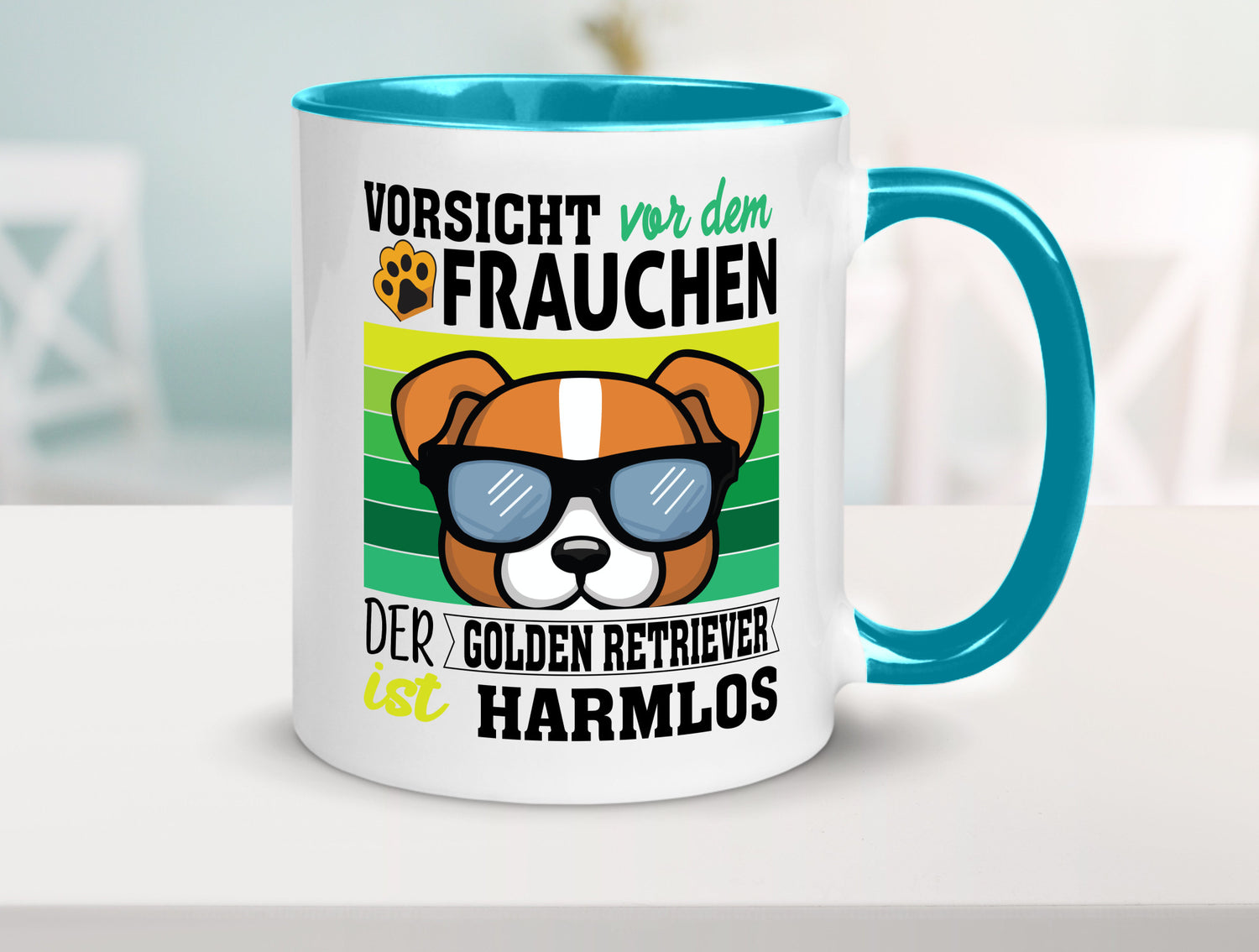 Vorsicht vor dem Frauchen Golden Retriever ist Harmlos lustiger Spruch Geschenk