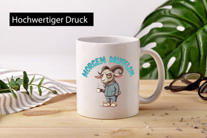 Morgen Mufflon | Morgenmuffe v2 lustig Humor Geschenkidee Geschenk Tasse