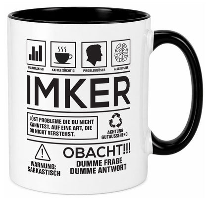 Achtung Probleme Imker | Imkerei Geschenk Humor Geschenkidee lustiger Spruch Tasse