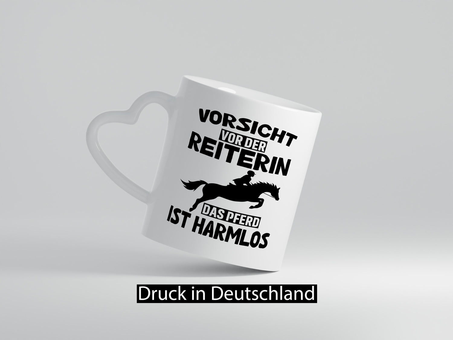 Vorsicht vor der Reiterin das Pferd ist Harmlos lustig Humor Geschenkidee