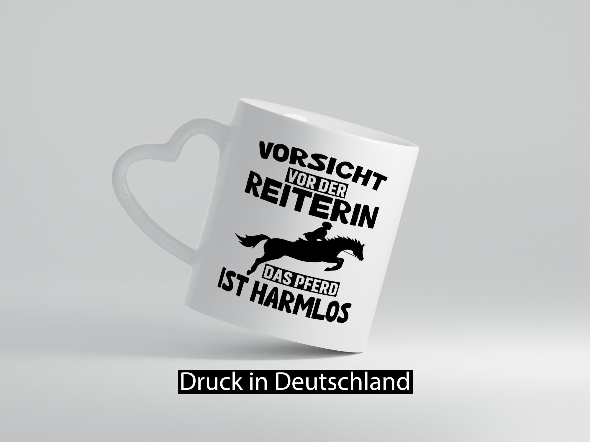Vorsicht vor der Reiterin das Pferd ist Harmlos lustig Humor Geschenkidee