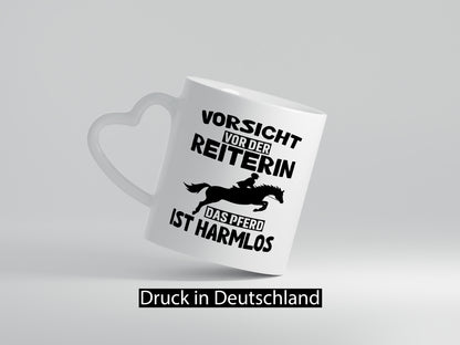 Vorsicht vor der Reiterin das Pferd ist Harmlos lustig Humor Geschenkidee