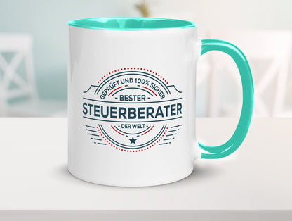 Geprüft und sicher: Steuerberater | Steuern Geschenk Humor Geschenkidee Tasse