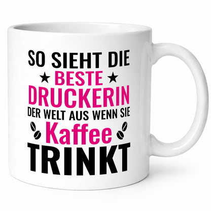 Kaffee trinkt: Druckerin | Druckerei Print Medien lustig Humor Geschenkidee