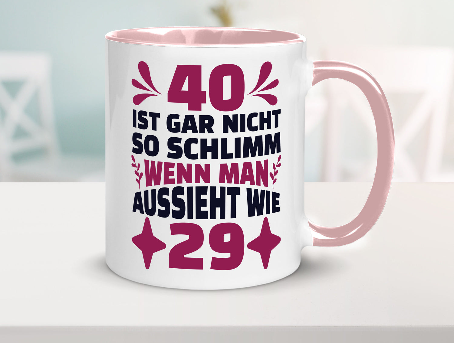 40 ist gar nicht schlimm | 40. Geburtstag Jung aussehen Geschenkidee Humor Tasse