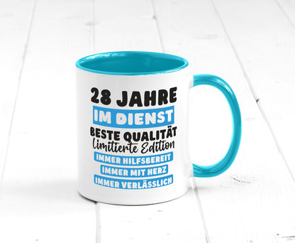 28 Jahre im Dienst | Jubiläum Arbeit v6 lustig Kollegen Büro Geschenk Tasse
