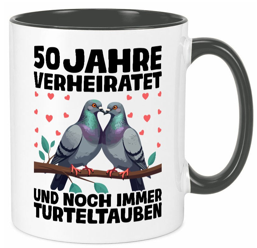 50 Jahre verheiratet | Turteltauben Ehe Ehepaar Geschenk Humor Geschenkidee Tasse
