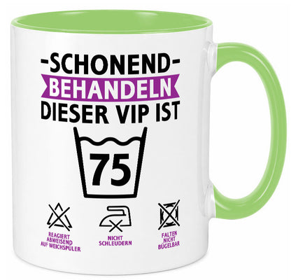 75 Geburtstag | schonend behandeln Jahre v2 lustiger Spruch Geschenk
