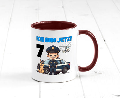 7. Geburtstag | 7 Jahre Polizei Kind Polizeiauto Humor Geschenkidee Tasse