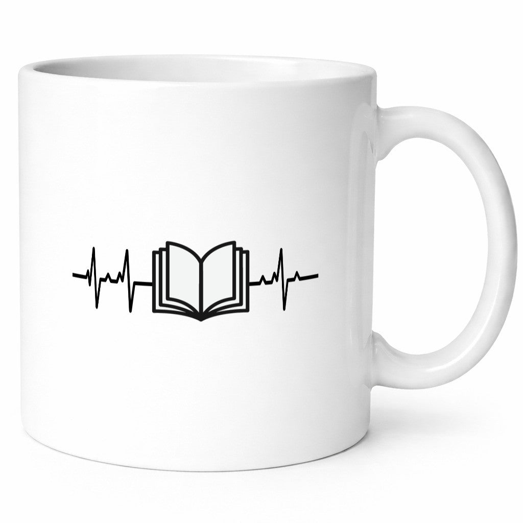 Buch Herzschlag | Motiv Lesen Bücherwurm Leser Humor Geschenkidee Tasse